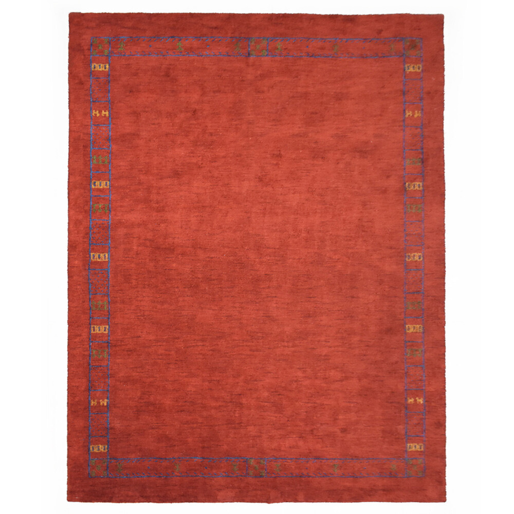 Eco-Friendly Hand Knotted Loom Silk Mix Area Rug Contemporary Rust BBLSM225 gallery