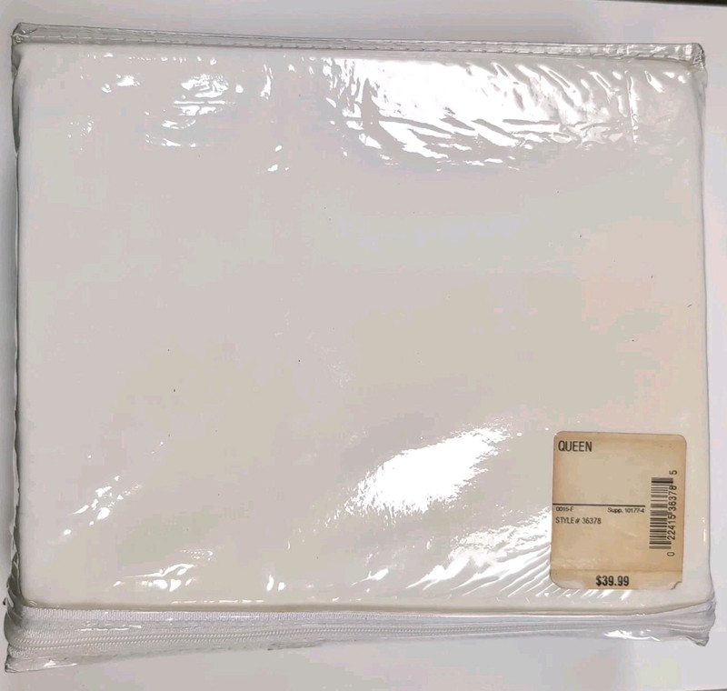 Teflon Stain Repellent Featherbed Protector Queen Cotton Sateen 220 tc NOS READ gallery