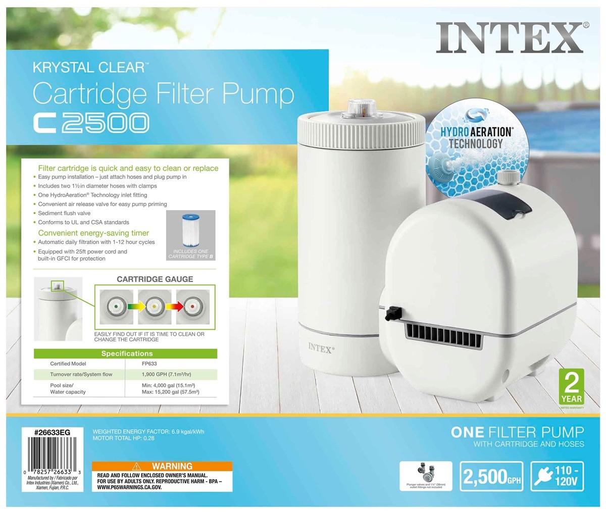 Intex C2500 Cartridge Filter Pump with GFCI for Above Ground Swimming Pools gallery