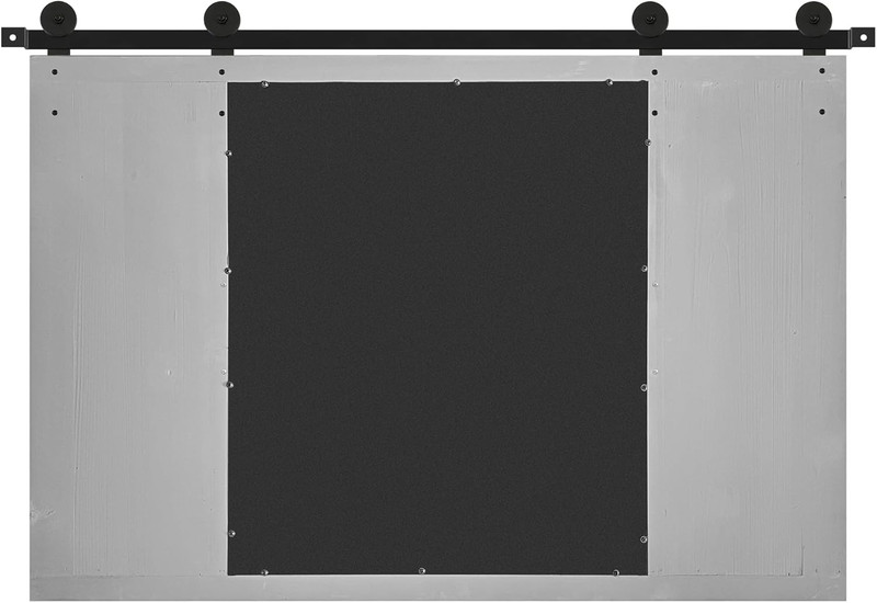 Rustic Grey Barn Door Mirror - 37" X 26" Farmhouse Wall Decor for Any Room gallery