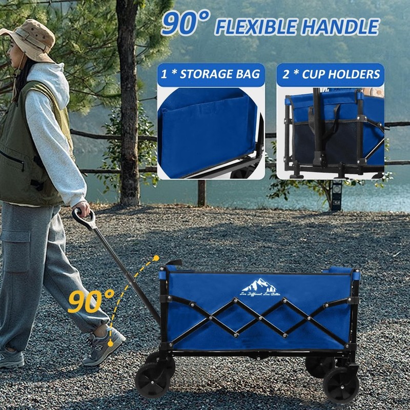 Collapsible Wagon Folding Utility Cart Beach Wagon 352LBS Heavy-Duty W/ gallery