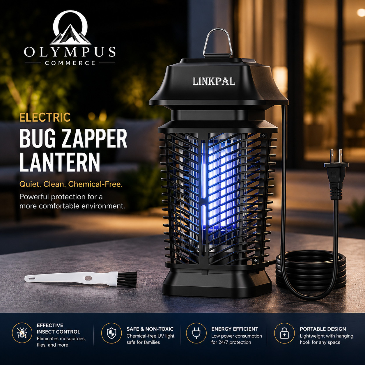 Electric Bug Zapper Lantern Outdoor Mosquito Killer UV Light Hanging Trap Lamp gallery