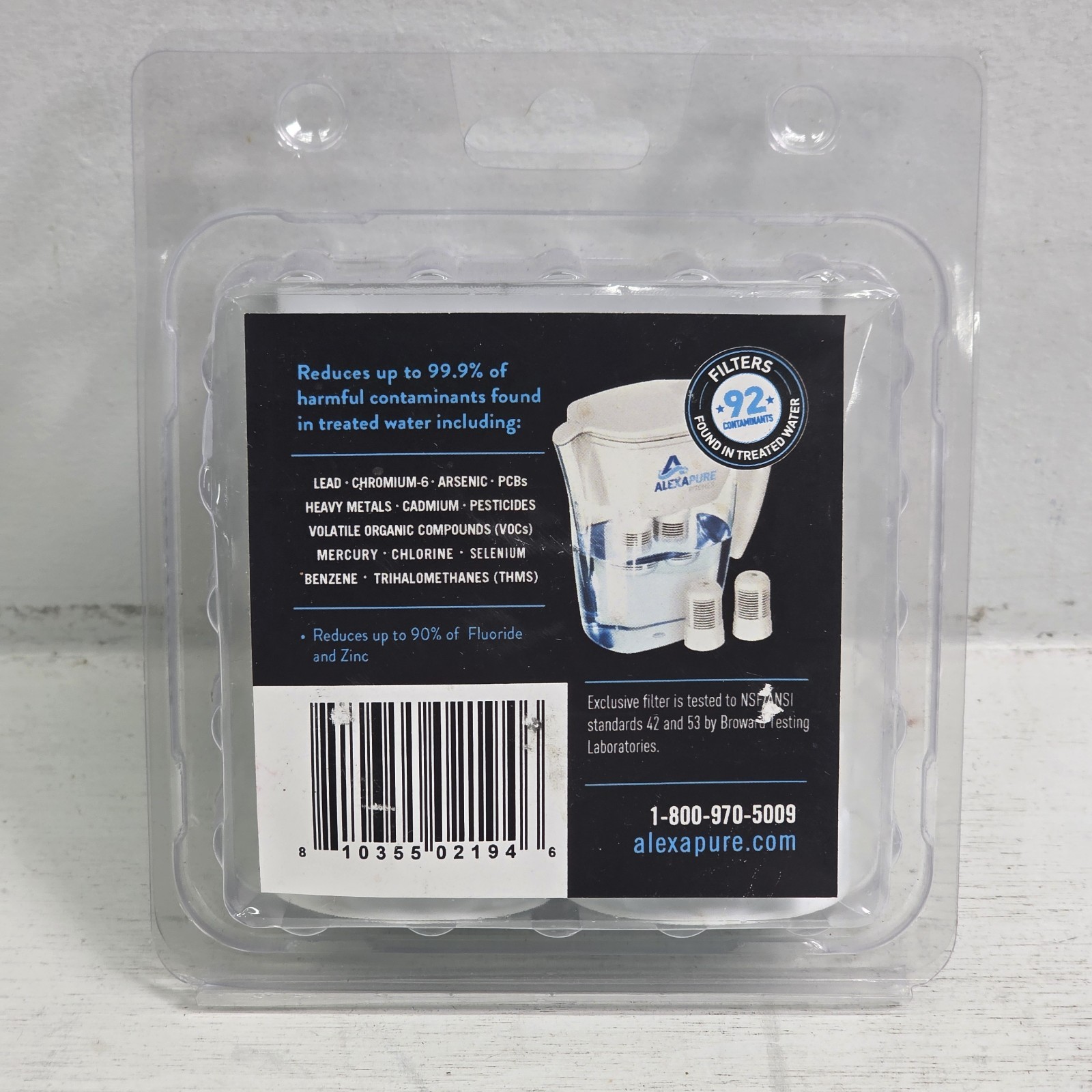 Alexapure Water Pitcher Replacement Filters 2-Pack *No Filter Primer NOB gallery