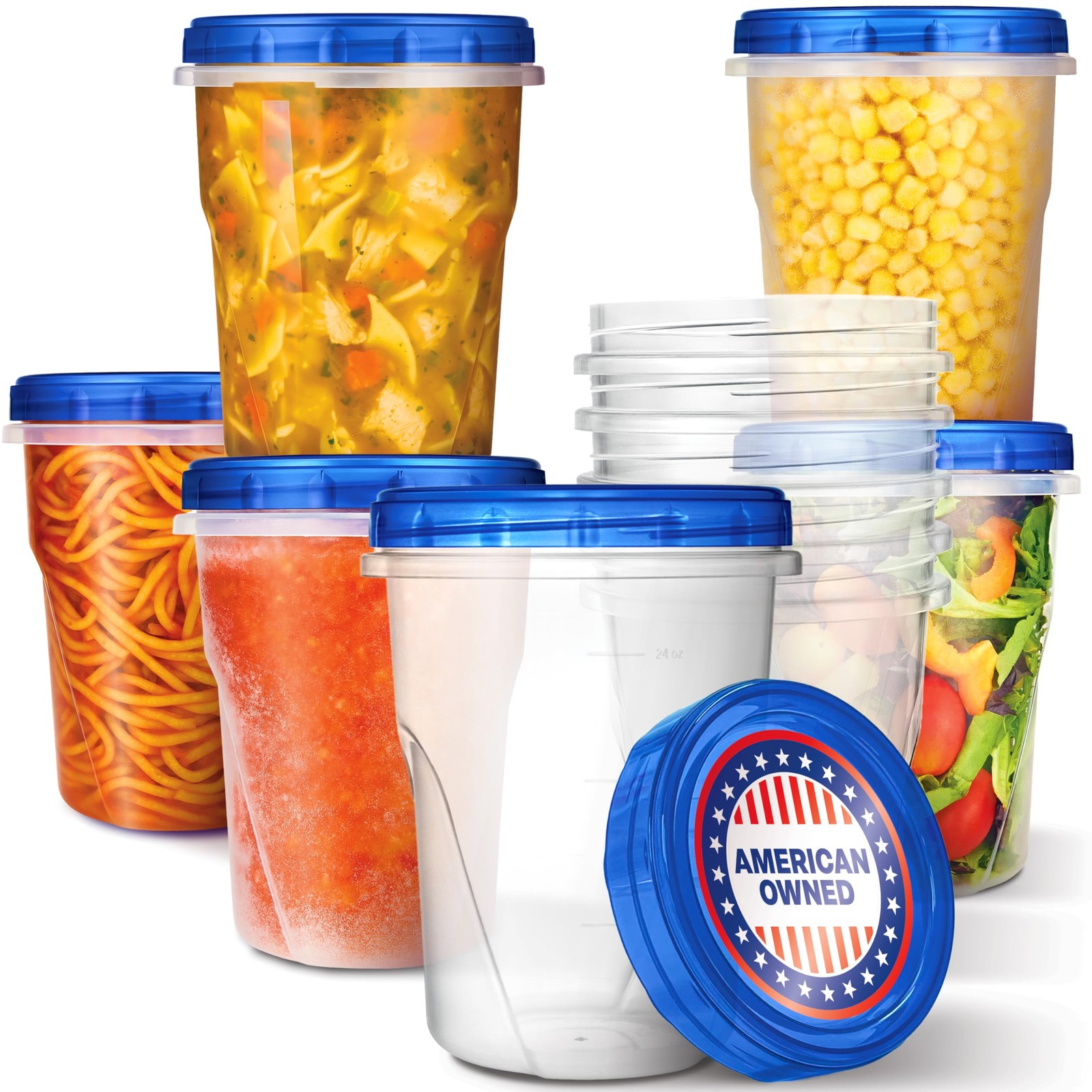 Stock Your Home 32oz Plastic Containers with Twist Top Lids (6 Pack), Quart Free gallery