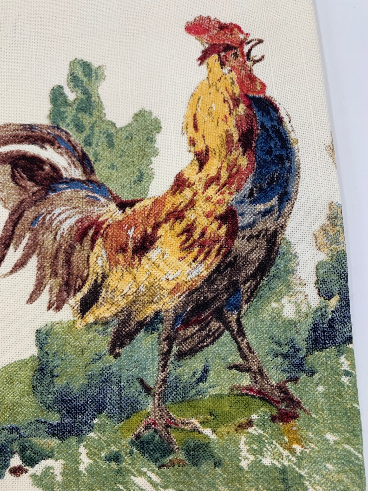 Pottery Barn Rooster Napkins Multi Color Ivory Set of 2 #9991A gallery