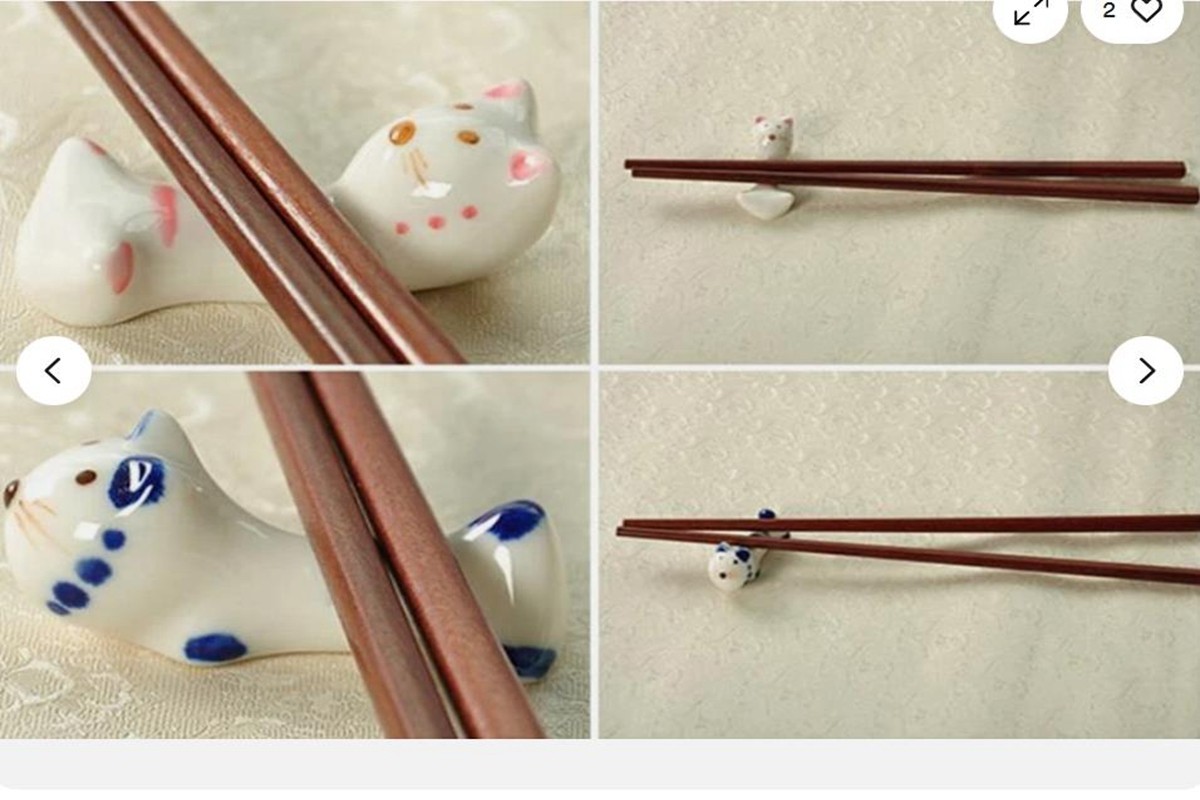 4pc Japanese Ceramics Cute Cat Chopsticks Rack Tableware Rack, Brush Rest gallery