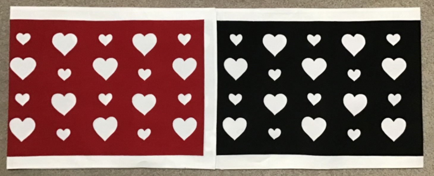 New Lillian Vernon Hearts Table Runner Reversible Red or Black 100% Cotton gallery