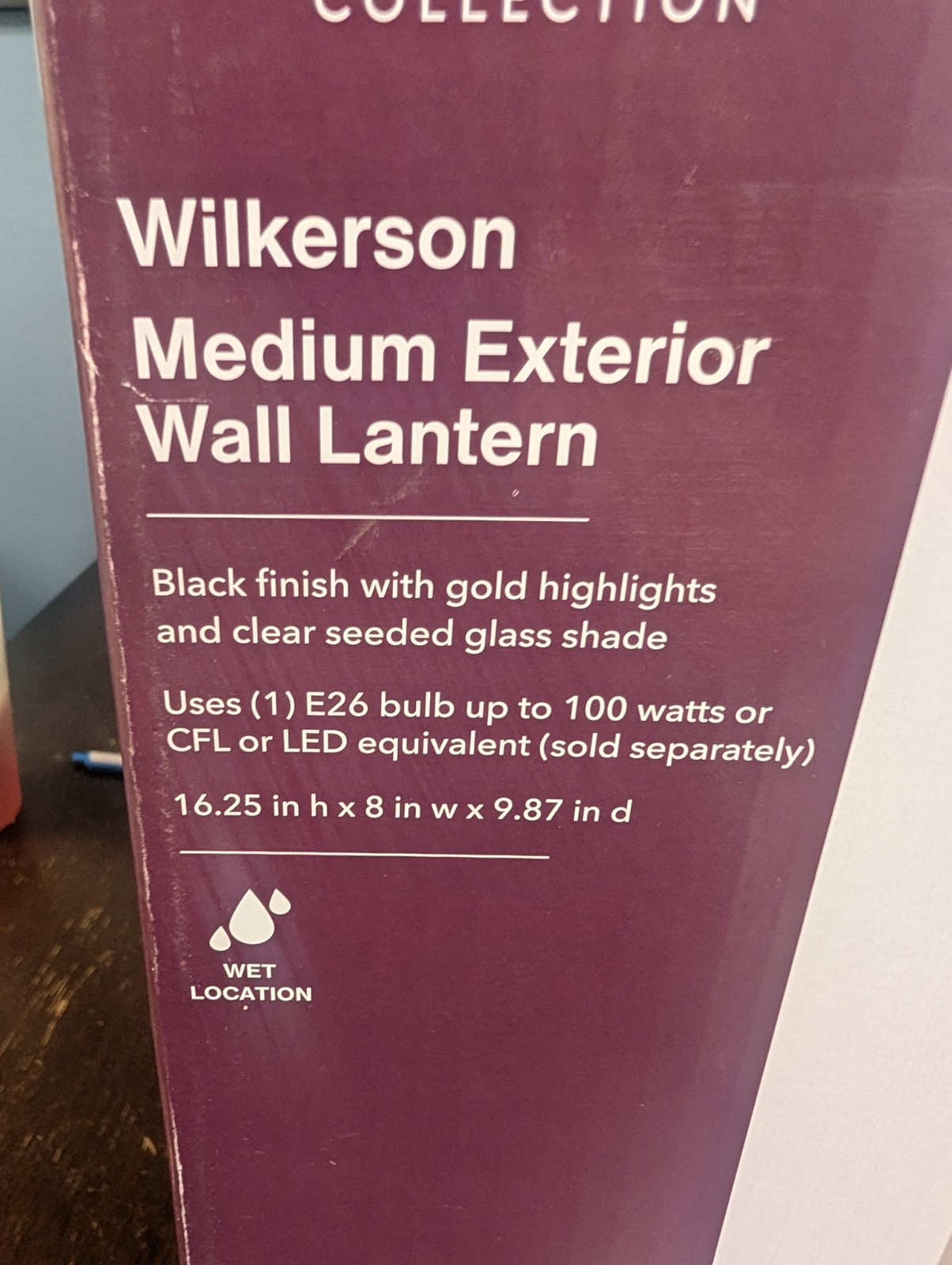 Home Decorators Collection Wilkerson Small Exterior Wall Lantern- Black- NEW gallery