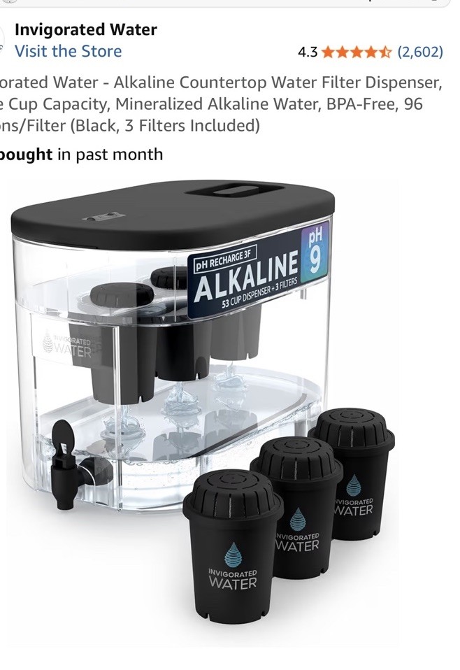 Invigorated Water pH RECHARGE 2F Alkaline Countertop Filter Cartridges 3pk Black gallery