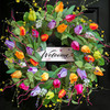 Summer Spring Wreaths for Front Door 26 Inch, Tulip Spring Summer Wreath with We gallery