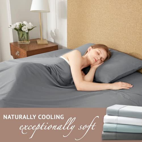 100% Rayon (from Bamboo) Bed Sheets Set, Breathable, Full White Sheet Set gallery