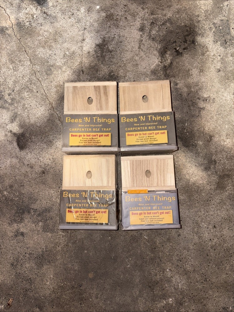 New 4 Pack Carpenter Bees N Things Outdoor Catch Pest Control Trap Protect Wood