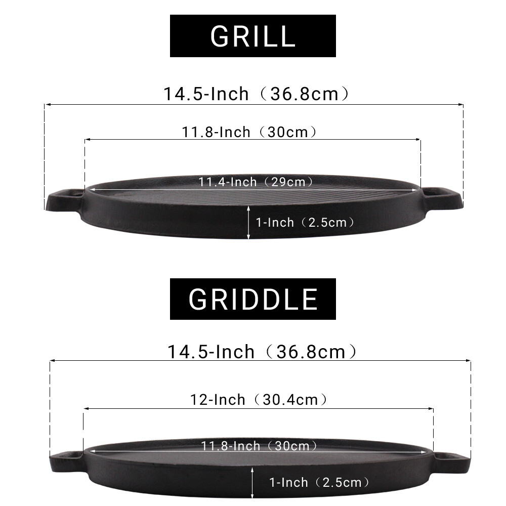 Cast Iron Reversible Grill/Griddle 12-Inch Double Handled Cast Iron Griddle gallery