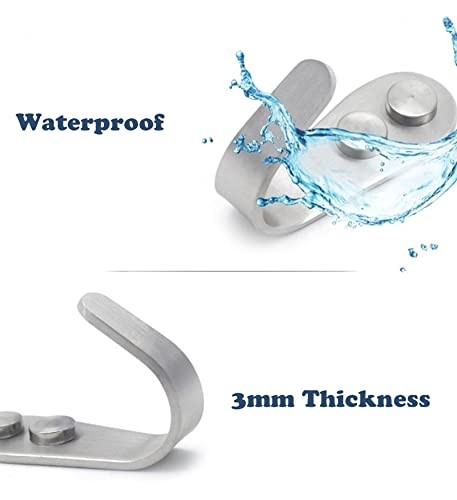 Coat Hooks Wall Mounted, 6 Pack Single Door Hooks Heavy Duty Brushed Silver gallery