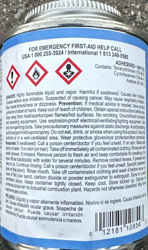 Weld On Pool ‘R Spa 747 Medium Blue Glue 8 FL OZ fades to clear in sun light New gallery