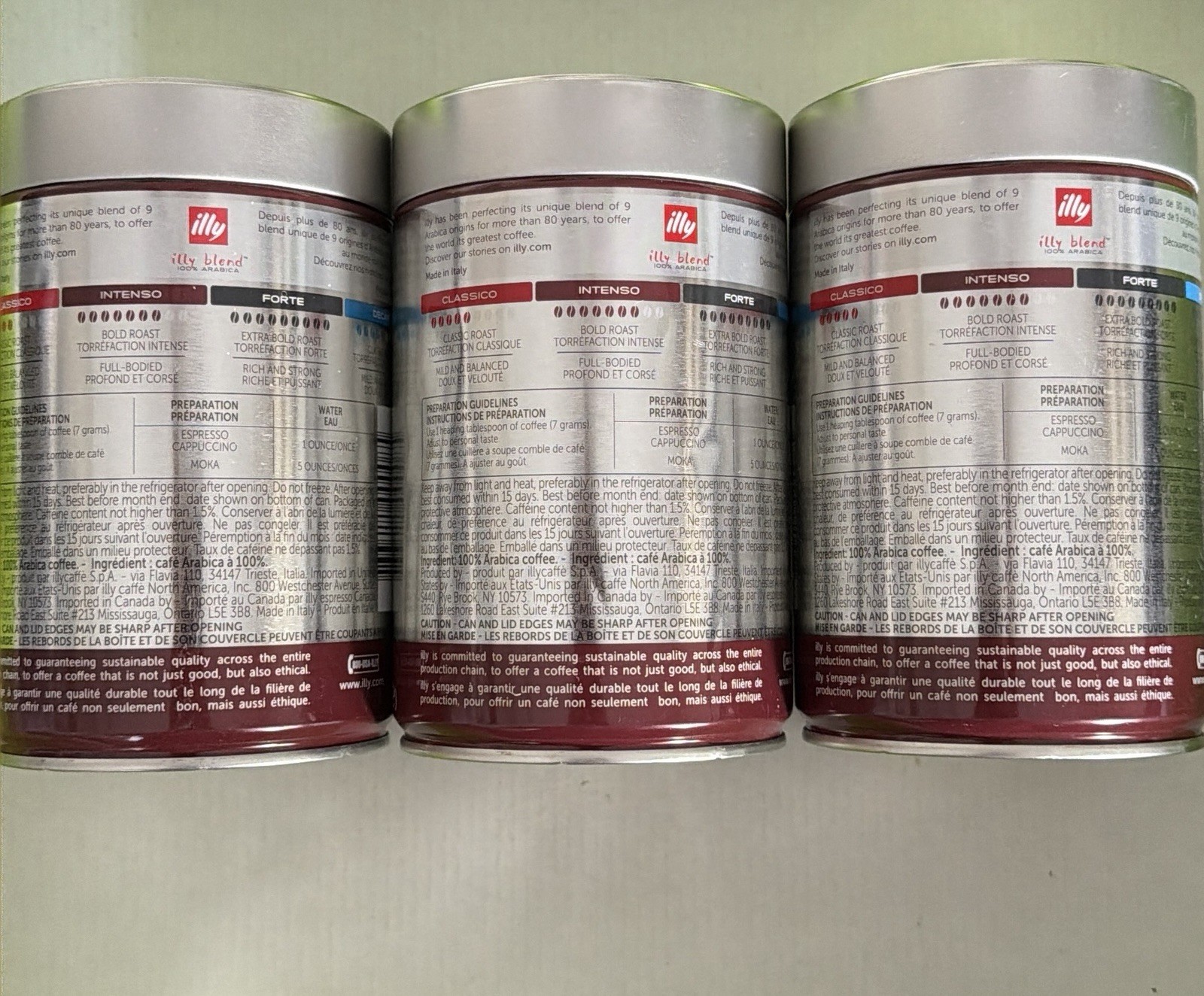 illy Ground Coffee Espresso Intenso Bold Roast BB (3-Pack -8.8 OZ each) 06/2027 gallery