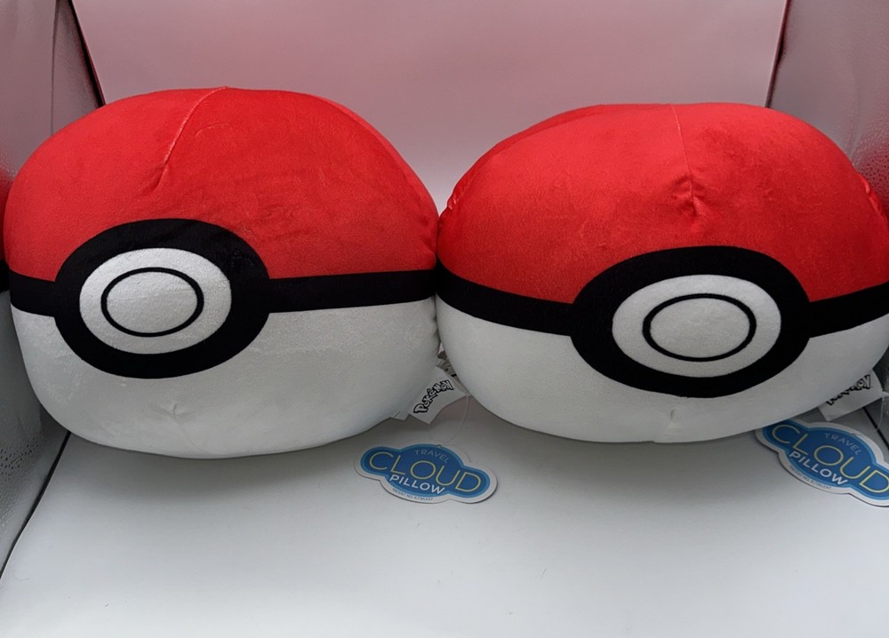 Northwest 11" Pokeball Cloud Decorative Pillow, (Set of 2) Pokemon Plush