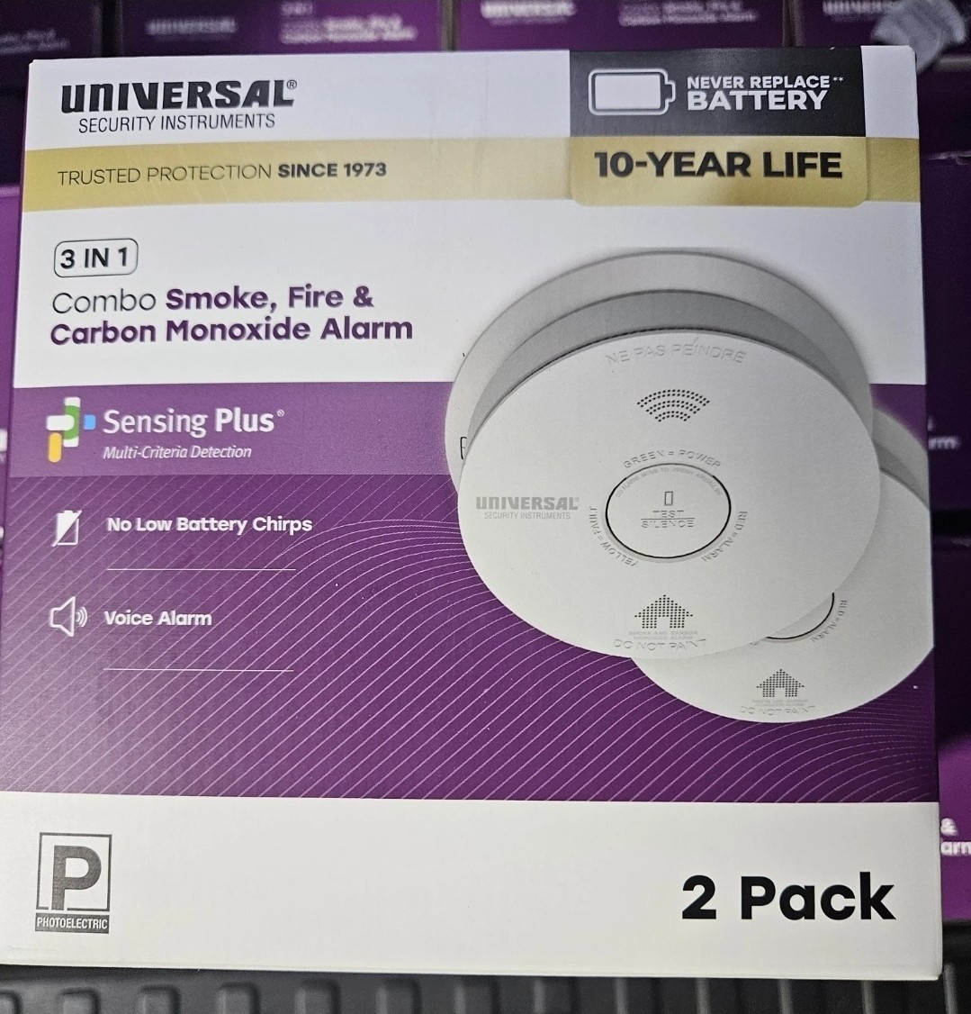 2 Boxes Universal 2-Pack 10-Year Battery Combination Smoke and Carbon Monoxide gallery