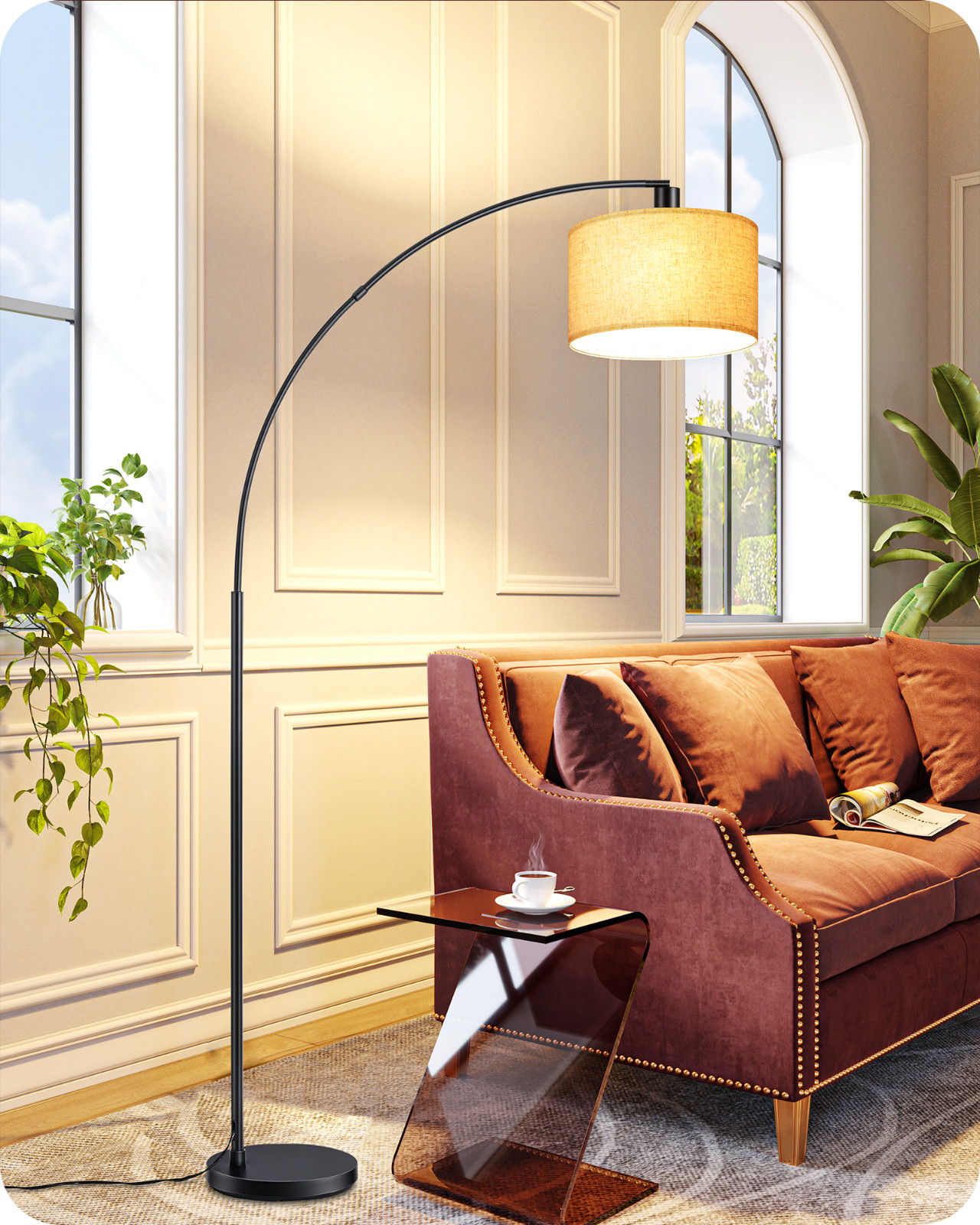 EDISHINE Arc Floor Lamp with Remote Control, Modern Floor Lamp with 5 Color gallery