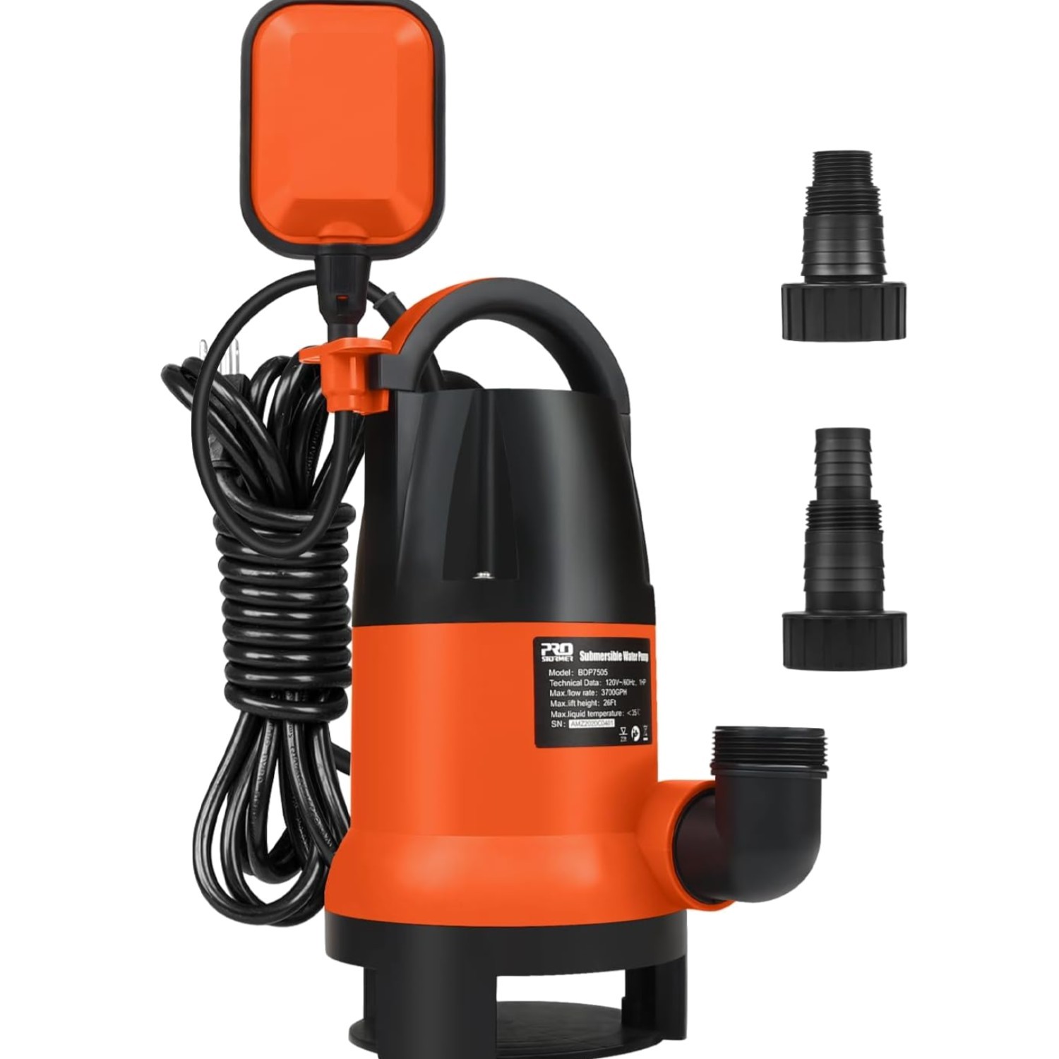 Sump Pump, 1HP 3700GPH Submersible Clean/Dirty Water Pump with Automatic Floa... gallery