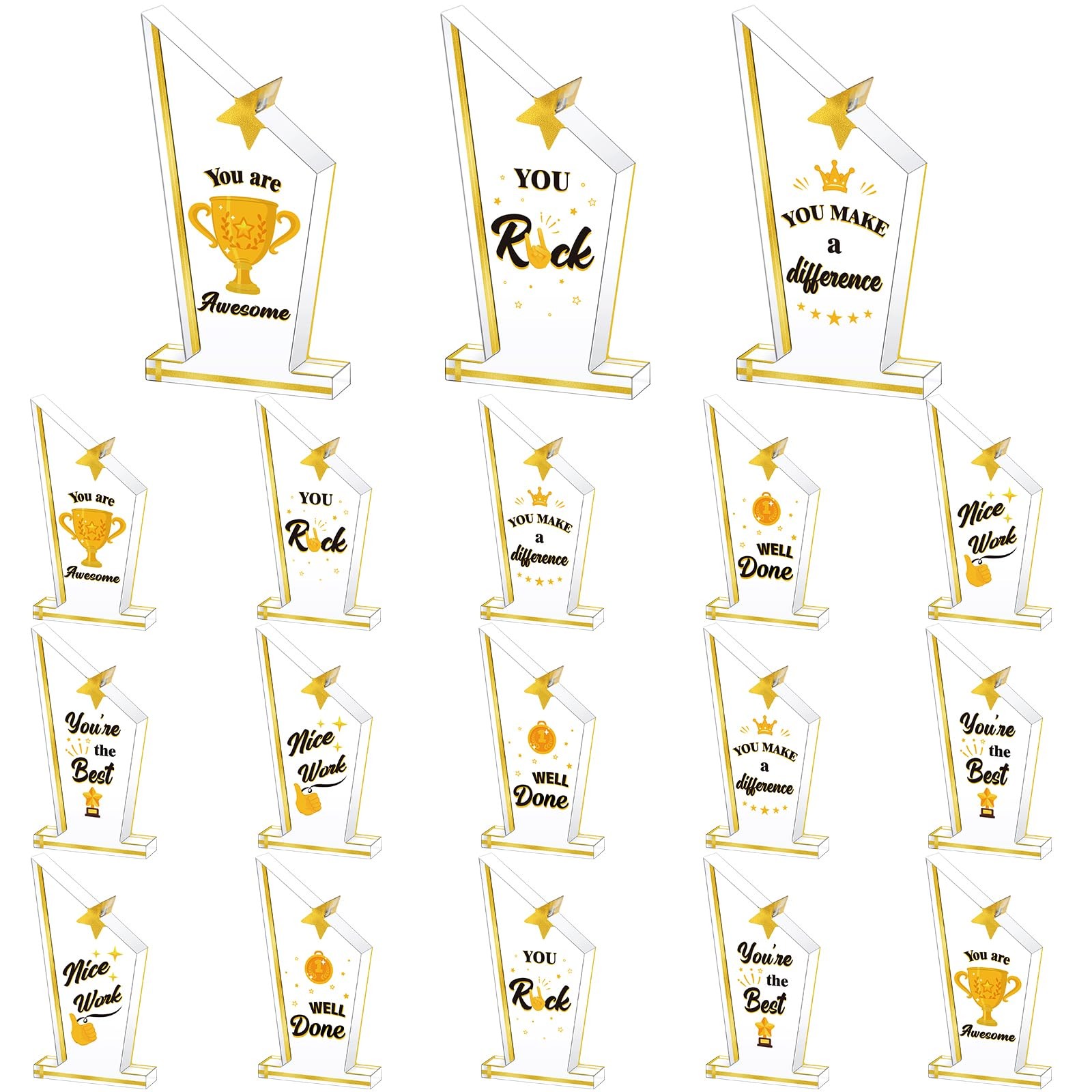 18 PCS Acrylic Employee Appreciation Awards Thank You Plaque Gold Graduation gallery