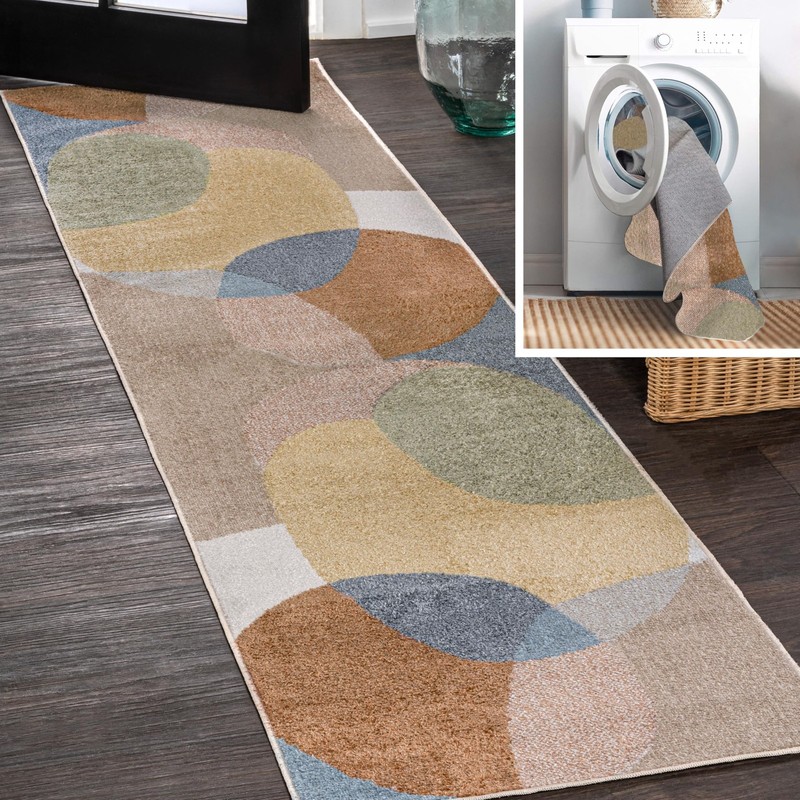 Jonathan Y Machine Washable Multi Runner Rug 2X8 Ft Pebble Geometric gallery