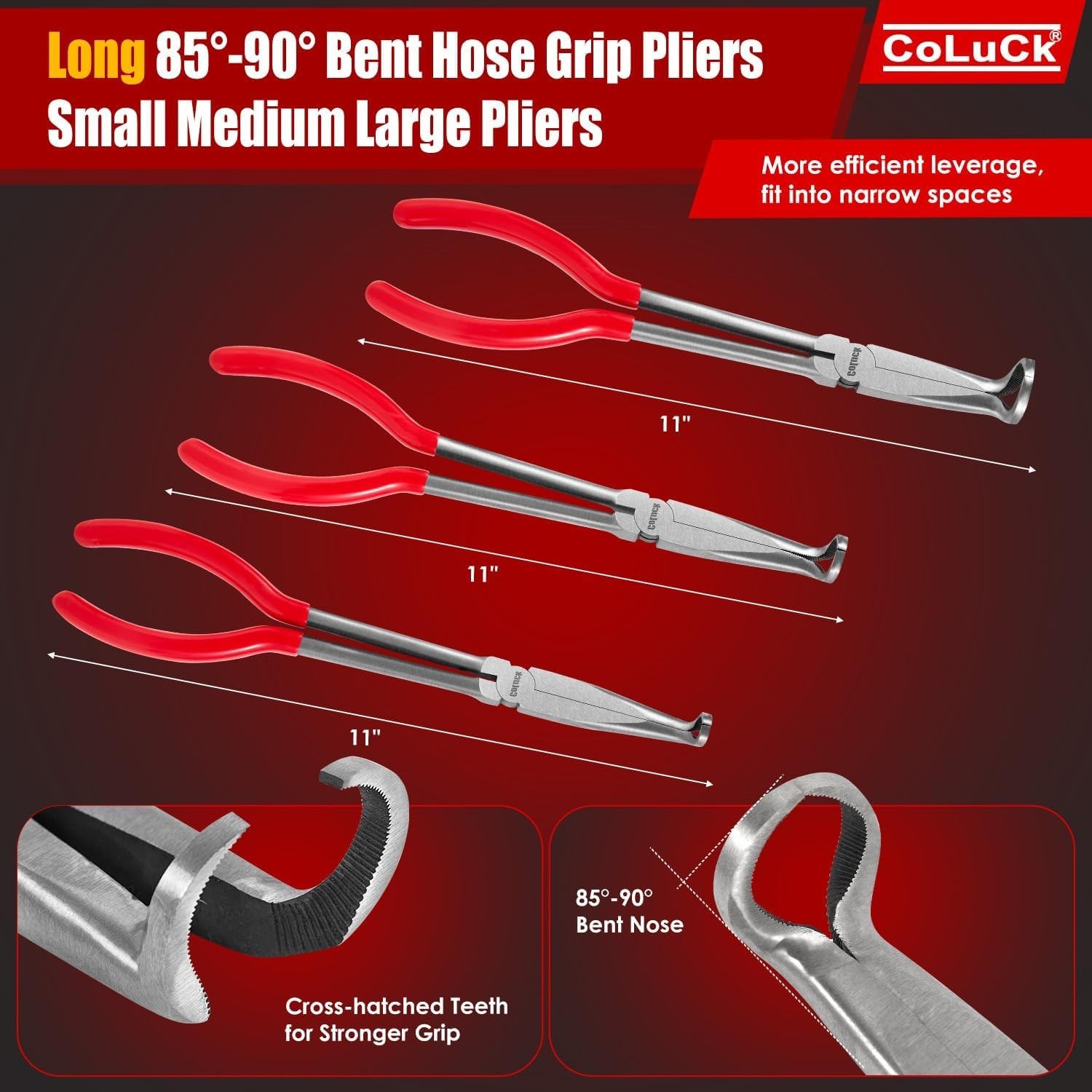 3Pcs 11" Hose Gripper Plier Set, 5/16-Inch, 1/2-Inch, 3/4-Inch Dia, Offset Spark gallery
