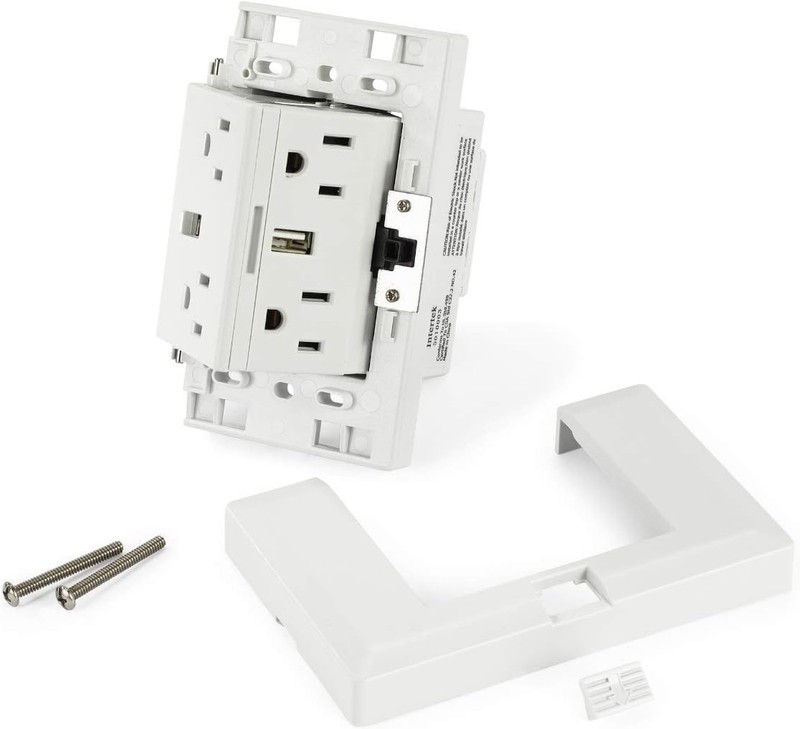 theOUTlet Basic 15 Amp 125 Volt Permanent Outlet Extender 4 + 2 USB Ports White gallery