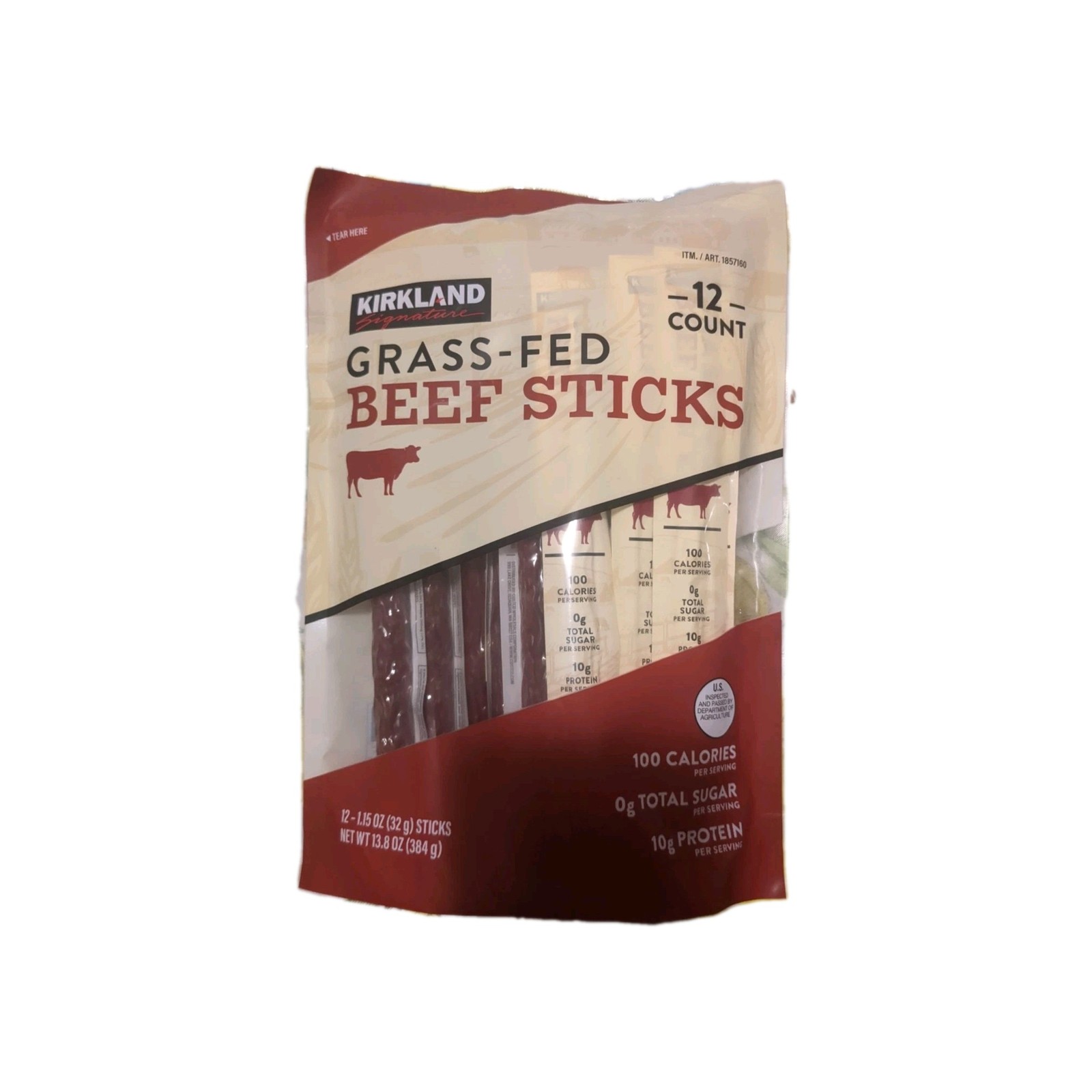 Kirkland Signature Grass-fed Beef Sticks 1.15 Oz 12-Count EXP Feb/02/2027 gallery