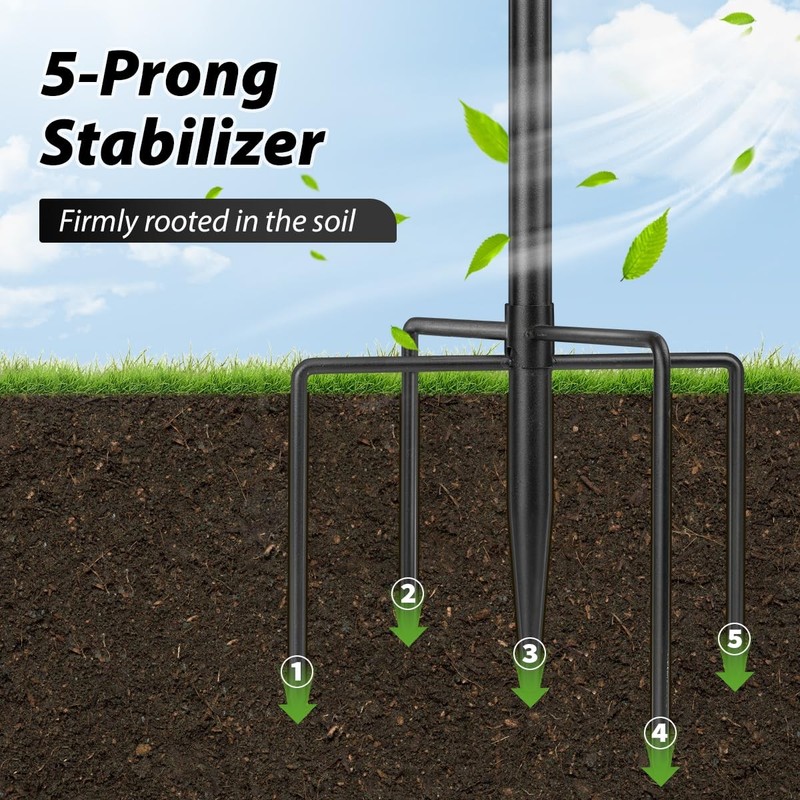 Bird Feeder Pole, 92inch Shepherds Hooks for Outdoor Heavy Duty Bird Feeder gallery