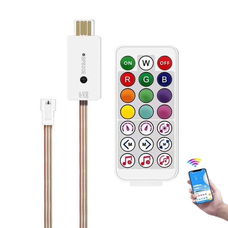 Bluetooth-Compatible APP USB 5V LED Controller For WS2812b IC pixel led Strip gallery