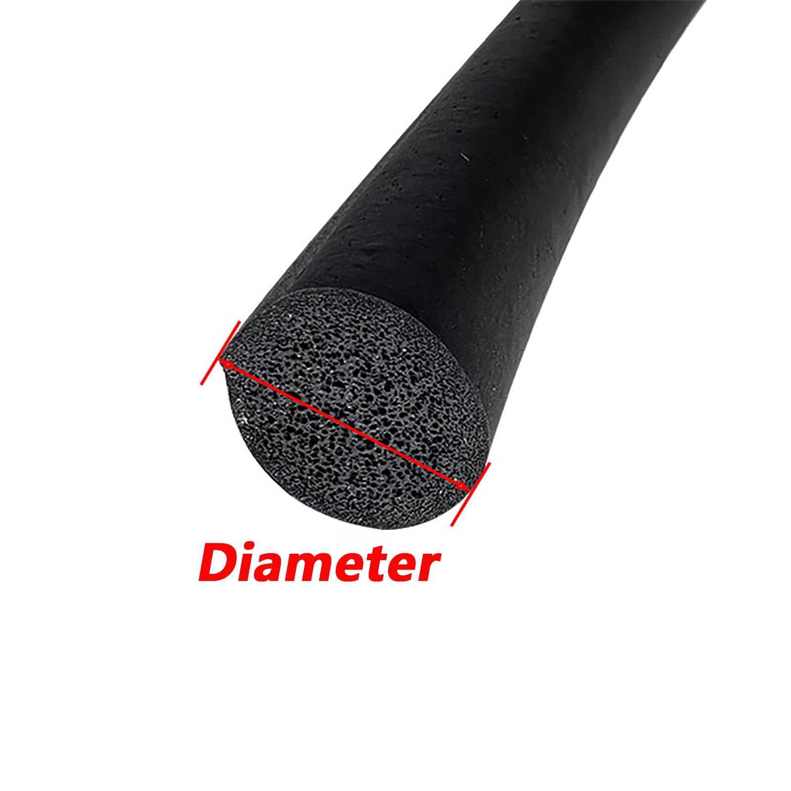 Black EPDM Rubber Foam Sealing Strip Round Bar For Cabinet Door Seal 5mm-20mm gallery