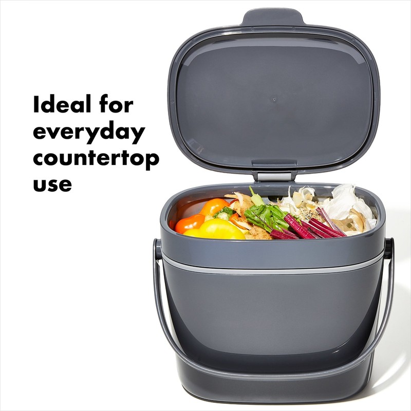 OXO SoftWorks Kitchen Compost Bin, 1.75-Gallon, Charcoal gallery