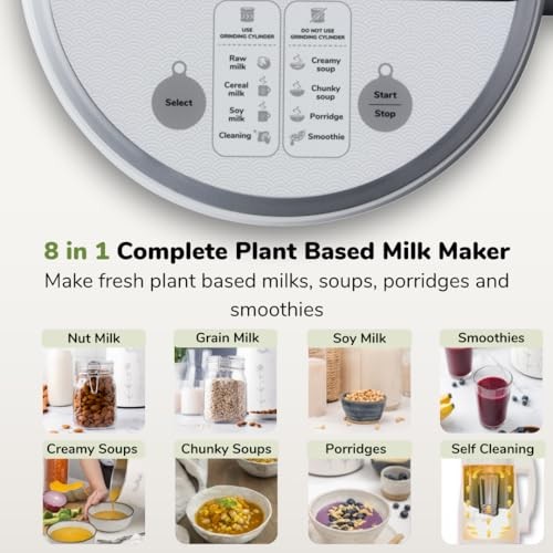 8in1 Plant Based Milk Maker | Make 40oz of Natural Almond Milk, Soy Milk, Oat gallery