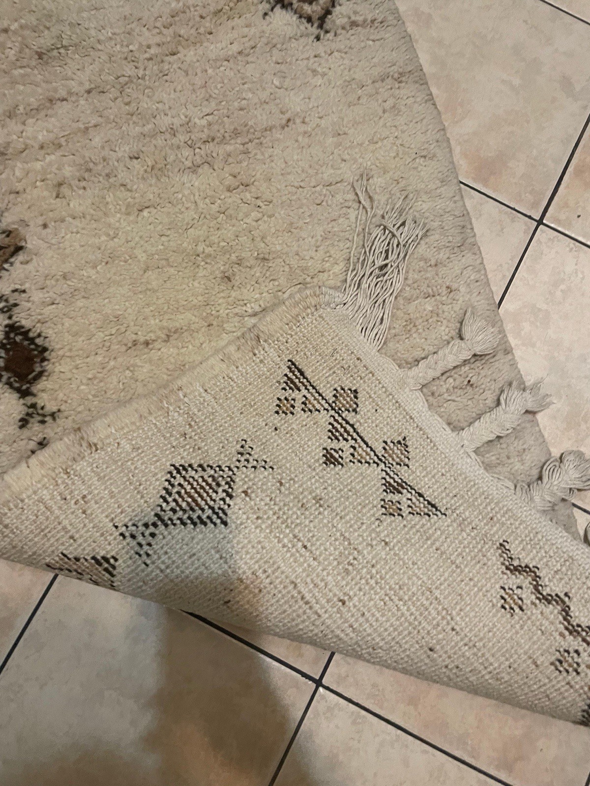 Moroccan Beni Ourain Style Rug 2x4 Wool High Pile Minimalist Boho Neutral gallery