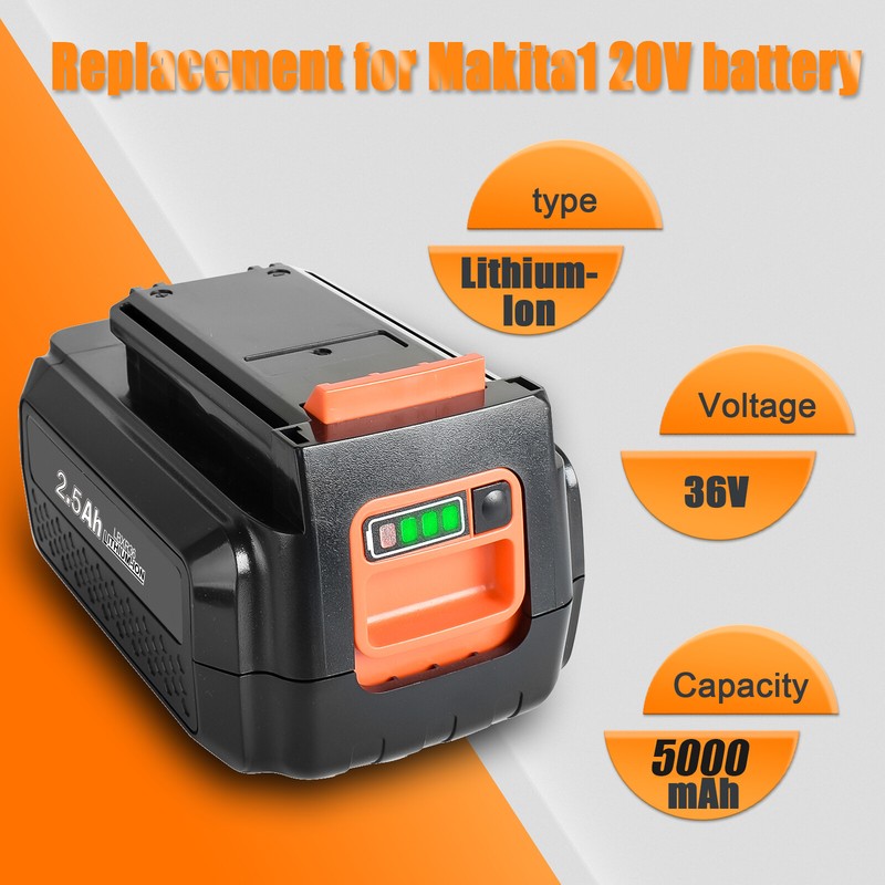 40 Volt for Black and Decker 40V Max 5.0Ah Lithium Battery LBX2040 LBXR36 LBX36 gallery