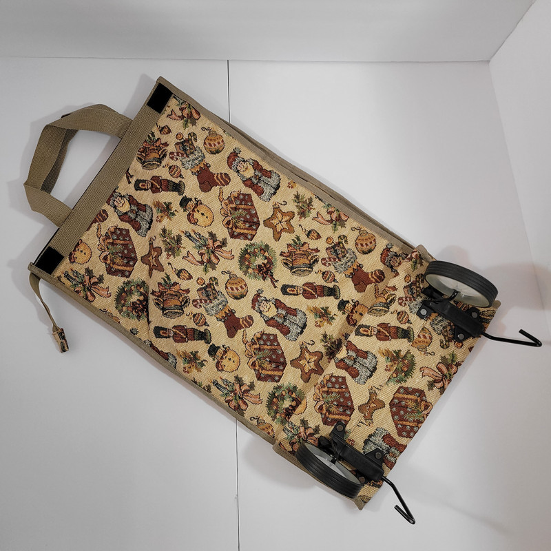 Christmas Pattern Package Tote Portable Canvas Foldable Wheeled 24x14x6 gallery