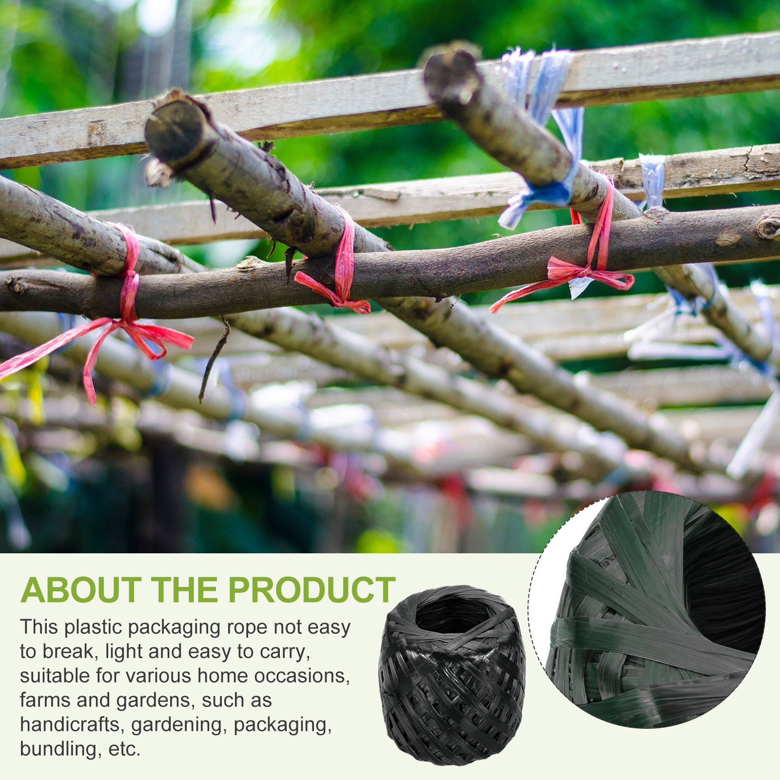 Polyester Nylon Plastic Rope Twine 30 Mm-135 m Long Household Packing Black gallery