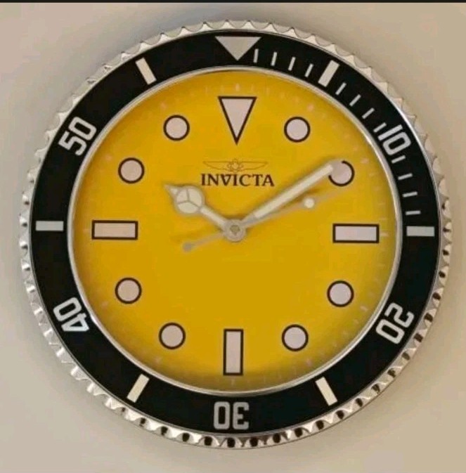 Invicta Pro Diver 14 Inch YELLOW Face BLACK Dial Wall Clock 70041 gallery
