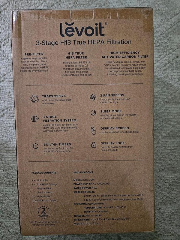 LEVOIT Core 300 Air Purifier, Removes Dust Smoke Odor , True Hepa gallery