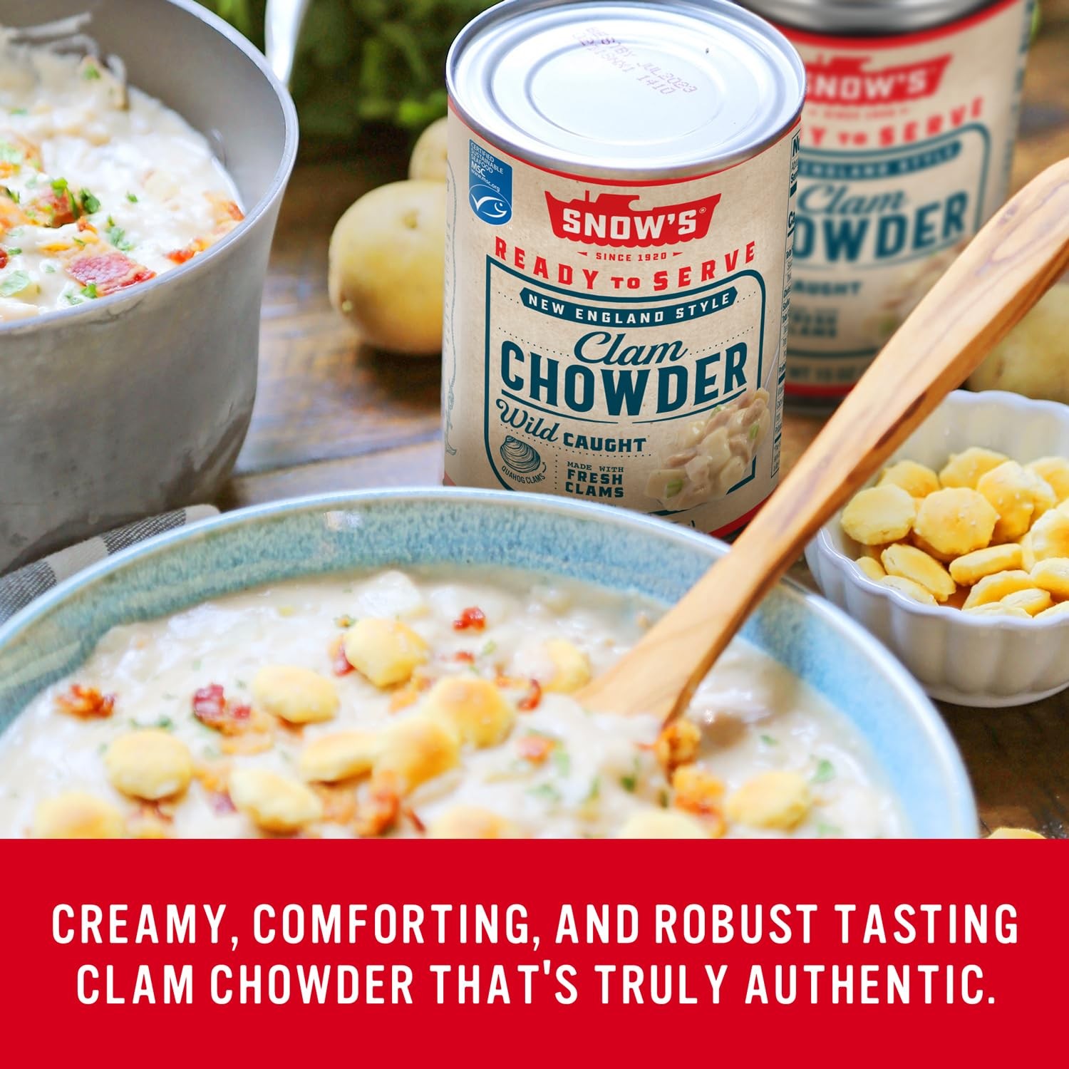 New England Clam Chowder, 15 oz Can (Pack of 12) - 13g Protein per Serving - ... gallery