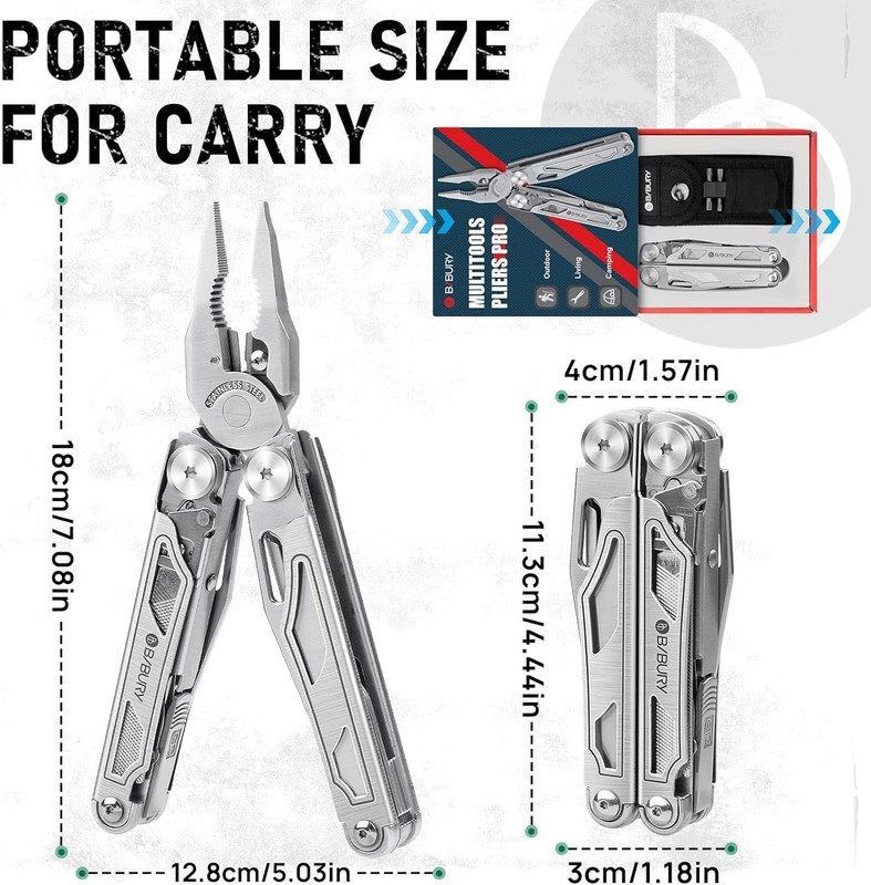 BIBURY Multitool Pliers Pro BI2045 Multitools with Replaceable Wire Cutters Saw gallery