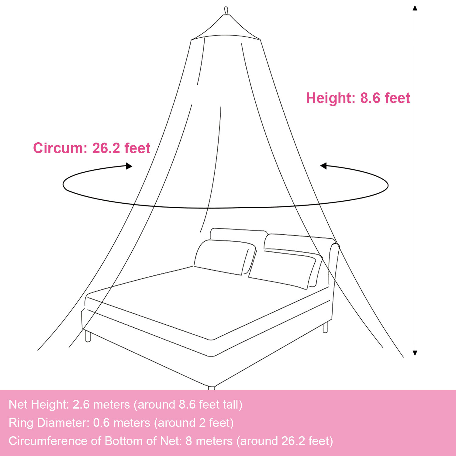 Mosquito Net Bed Queen Size Home Bedding Lace Canopy Princess Elegant Netting US gallery