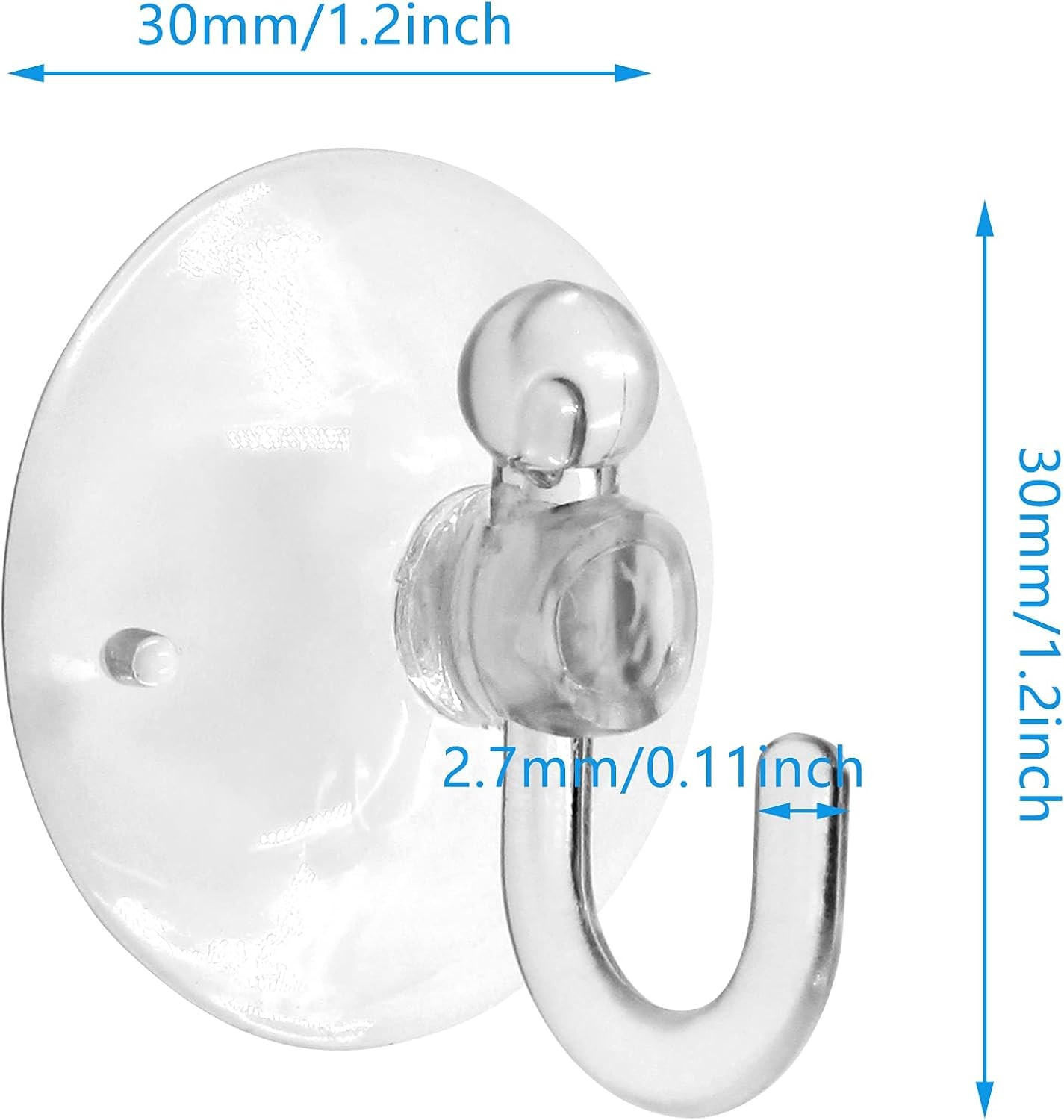 20pcs Clear Suction Cup Hooks – Reusable Plastic Hangers for Wall & Window gallery