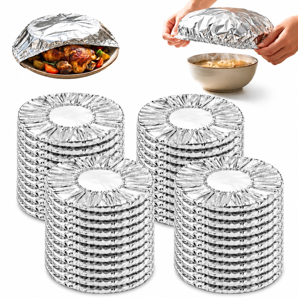 40pcs Repeatable Aluminum Foil Film Insulation Cover, Aluminum Foil Food Covers gallery