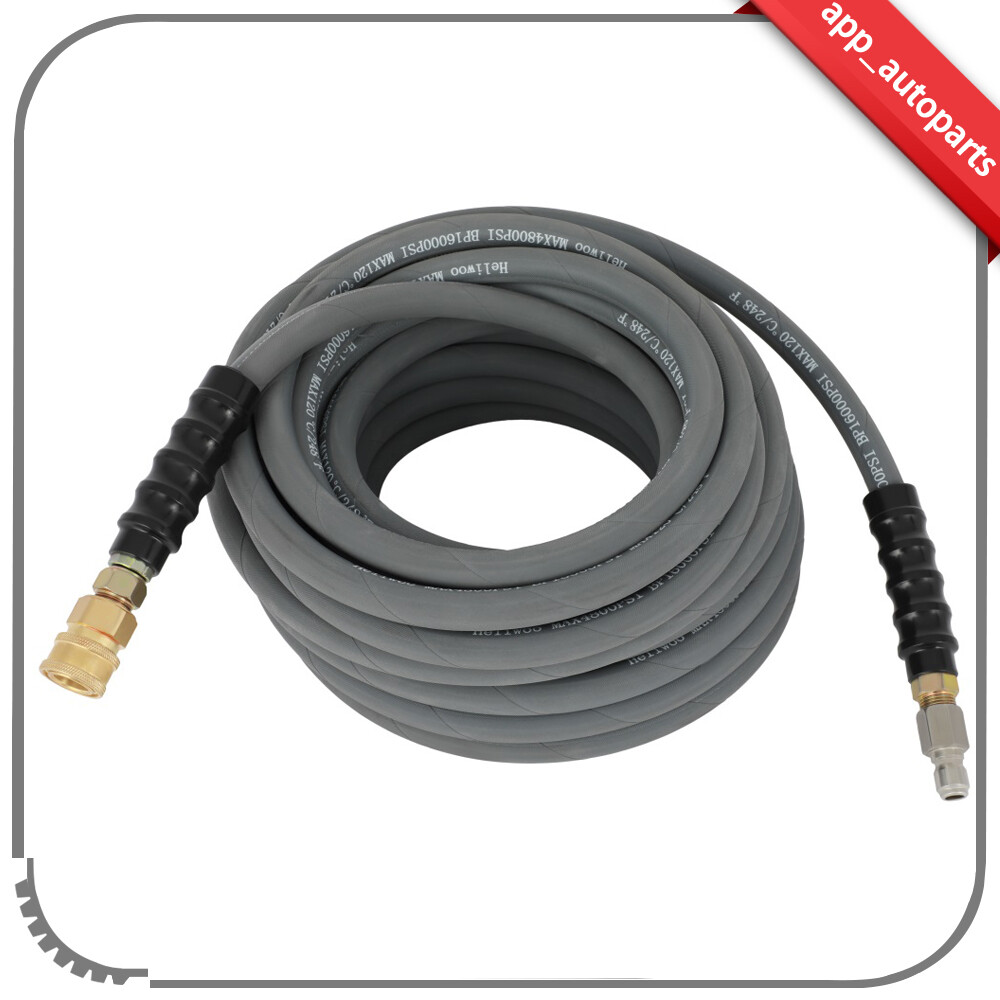 3/8" 100ft Pressure Washer Hose 4000PSI Non-Marking Gray With Couplers gallery