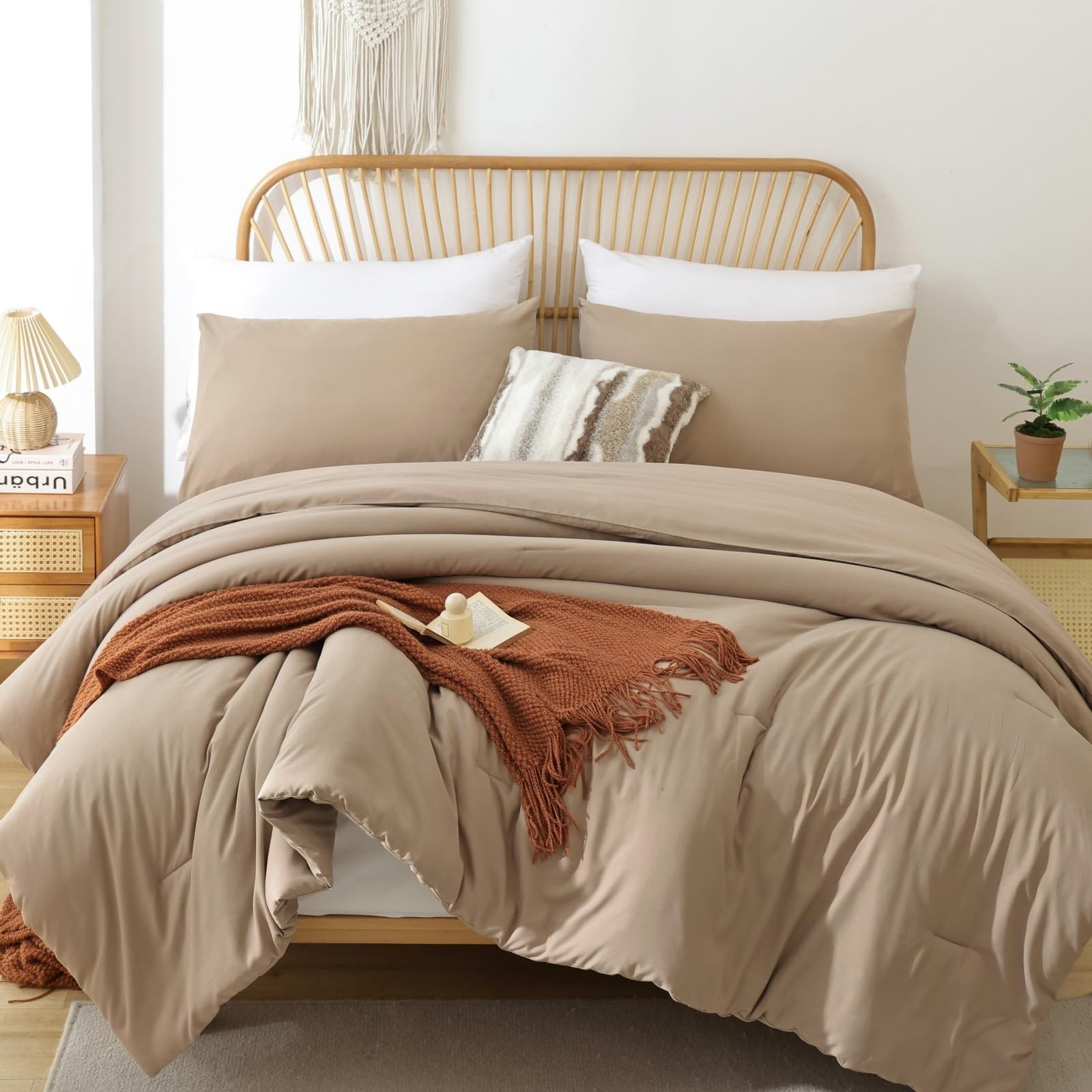ROSGONIA Twin/Twin XL Comforter Set for Girls Boys Taupe Brown, 1 Tan Comfort... gallery