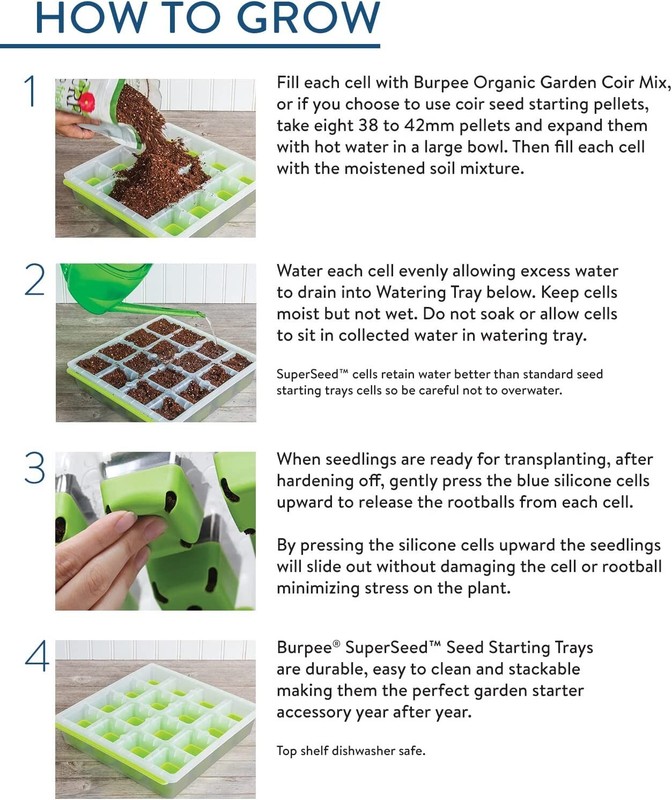 Burpee Superseed Windowsill Seed Starting Tray | 8 XL Cell | Seed Starter Tray | gallery