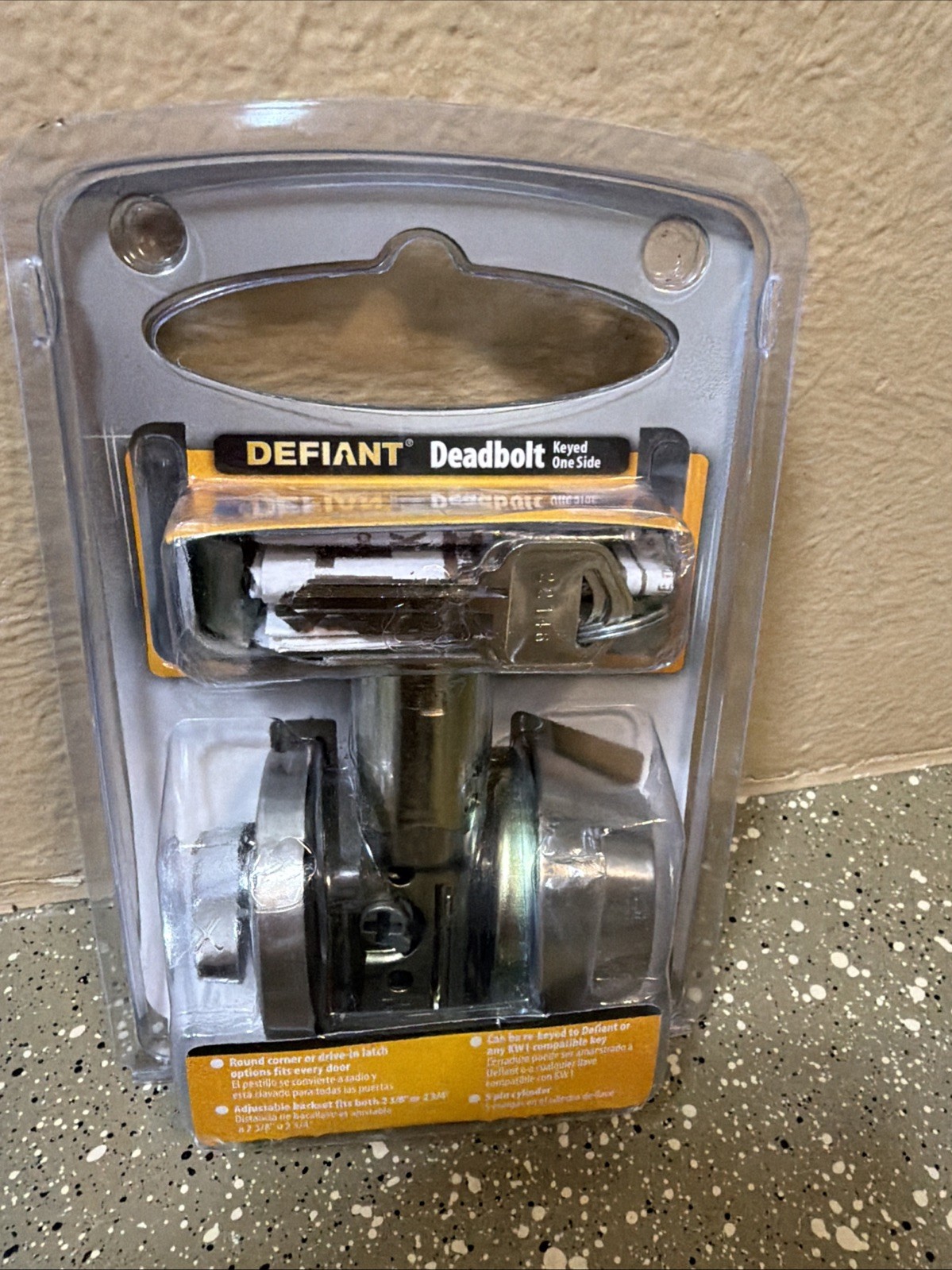 Defiant Single Cylinder Deadbolt Stainless Steel Keyed One Side ANSI Grade 3 NEW gallery