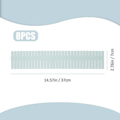 8PCS Drawer Divider - 14.5in*2.7in/37cm*7cm, DIY Grid Drawer Dividers for gallery